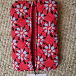 Vera Bradley Red Floral Quilted Travel Tissue Pouch NWT